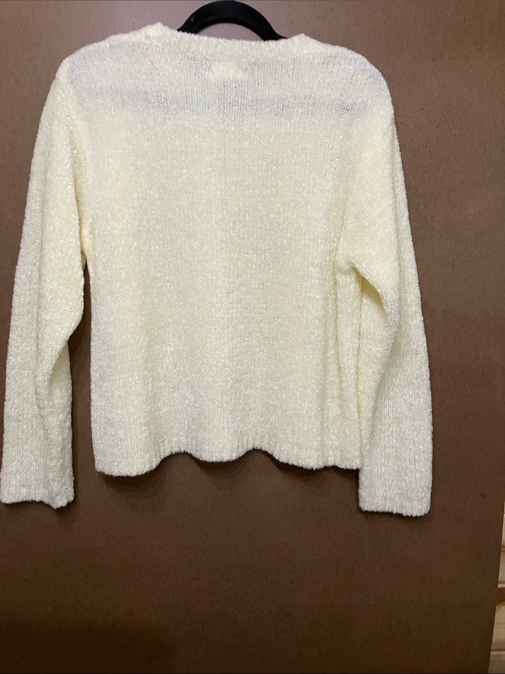 croft & barrow Cream Bouclé Crewneck Sweater - Picture 8 of 9